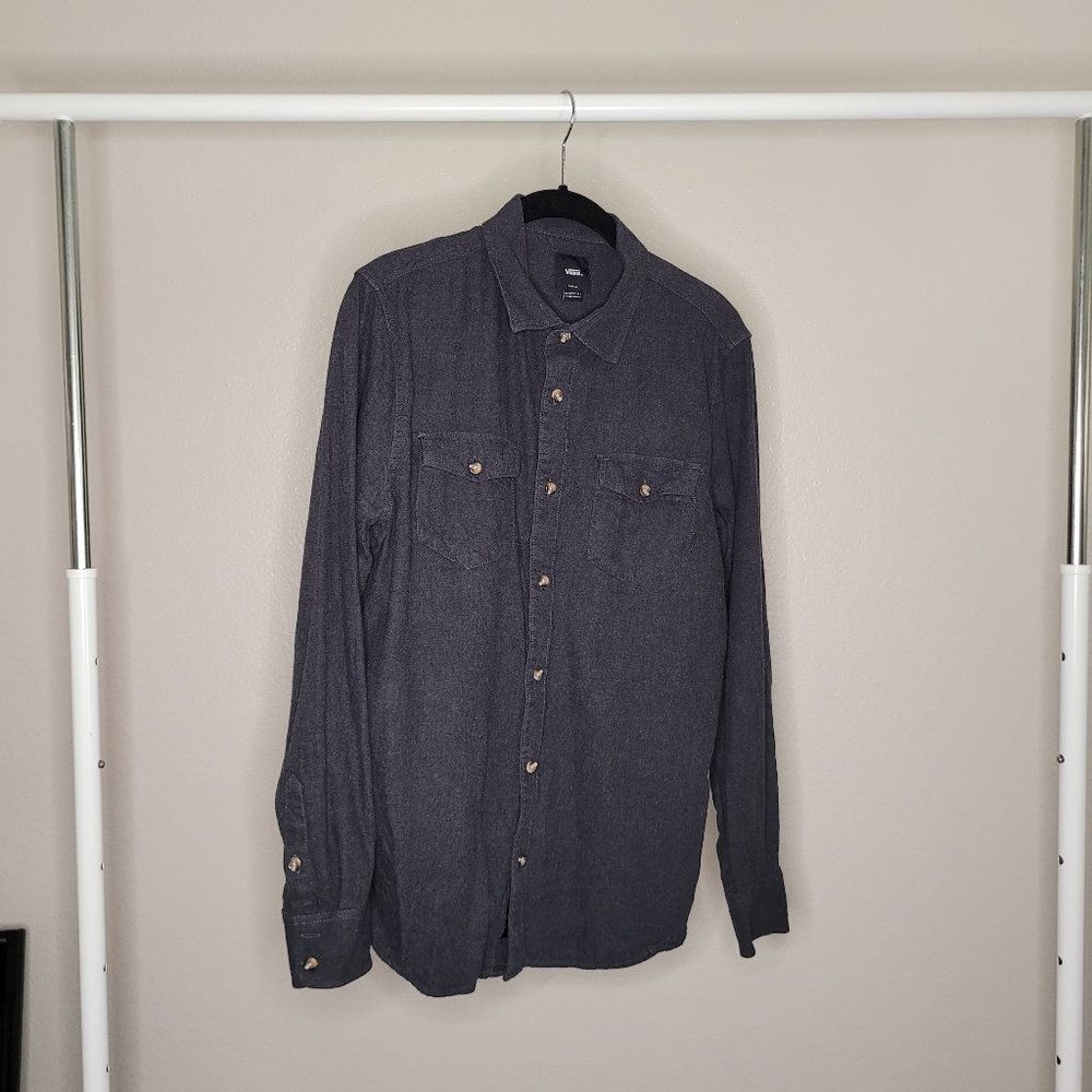Vans Apparel Mens GRAY Button Down Shirt - Size: Small